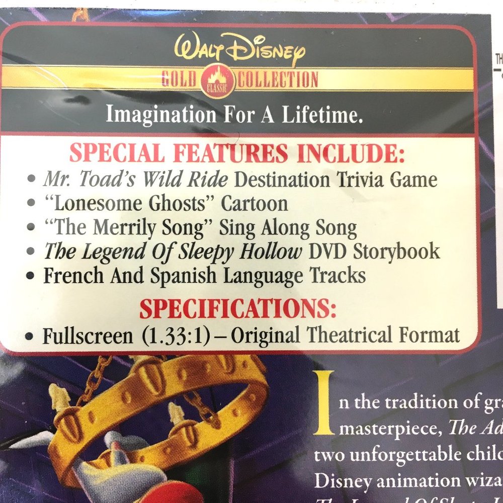 DVD The Adventures of Ichabod & Mr Toad  Disney Gold - Picture 7 of 8